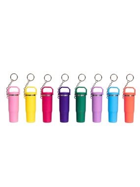 Chapstick Holder Keychain Lip Balm Holder Cute Mini Cup Keychains Colorful Set